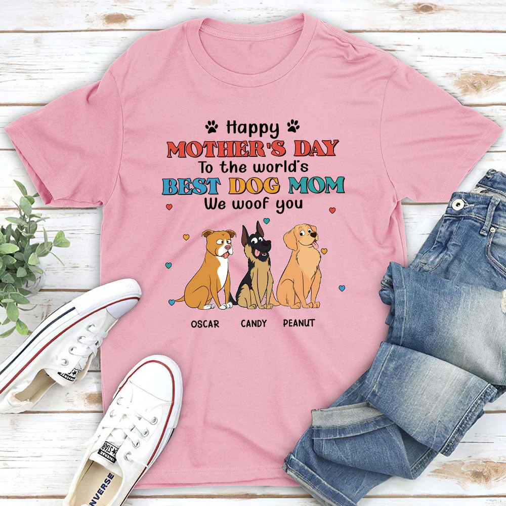 Woof You Dog Mom - Personalized Custom Unisex T-shirt - Image 4