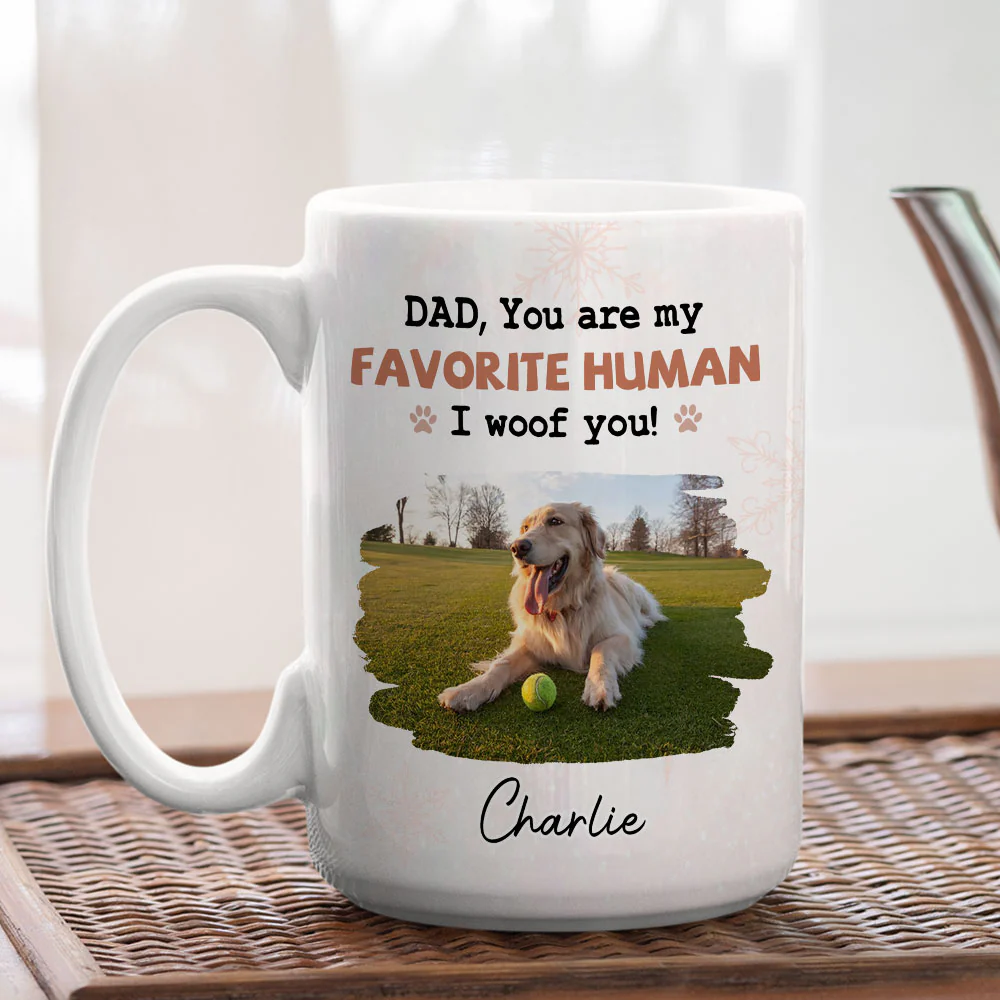 Woofmas Dad Mom Photo - Personalized Custom Coffee Mug - Image 3