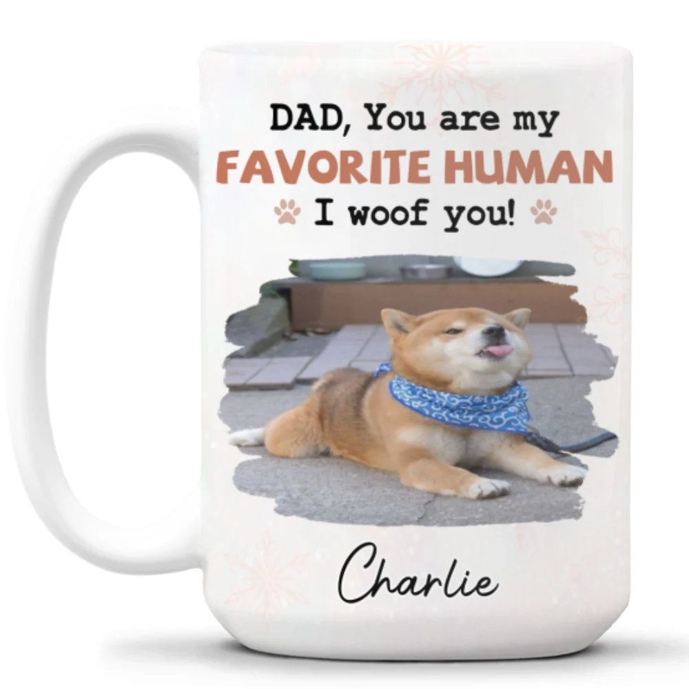 Woofmas Dad Mom Photo - Personalized Custom Coffee Mug - Image 7