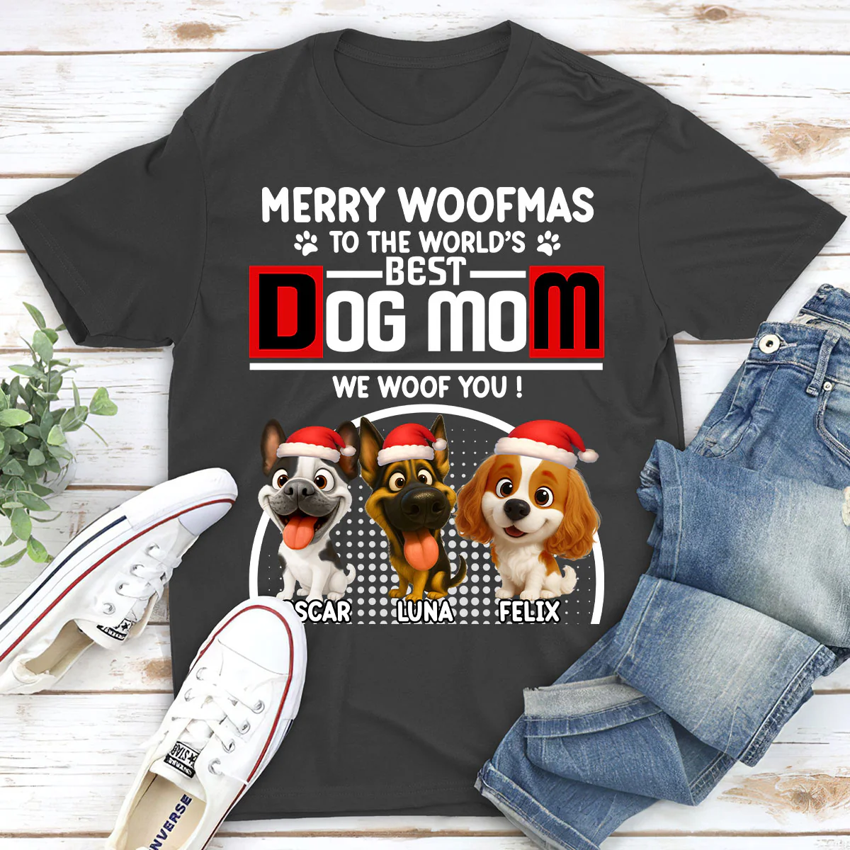 Woofmas Dog Father - Personalized Custom Unisex T-shirt - Image 4