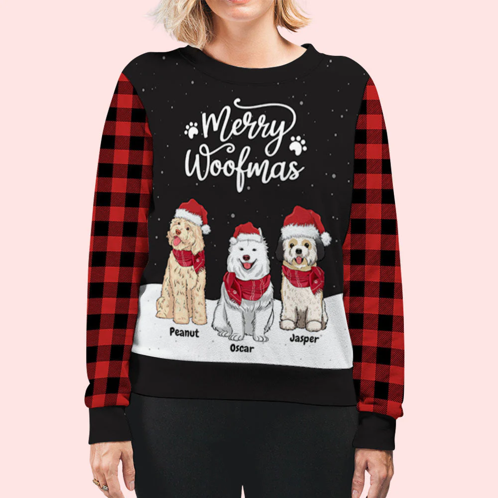 Woofmas Snow - Personalized Custom All-Over-Print Sweatshirt - Image 6