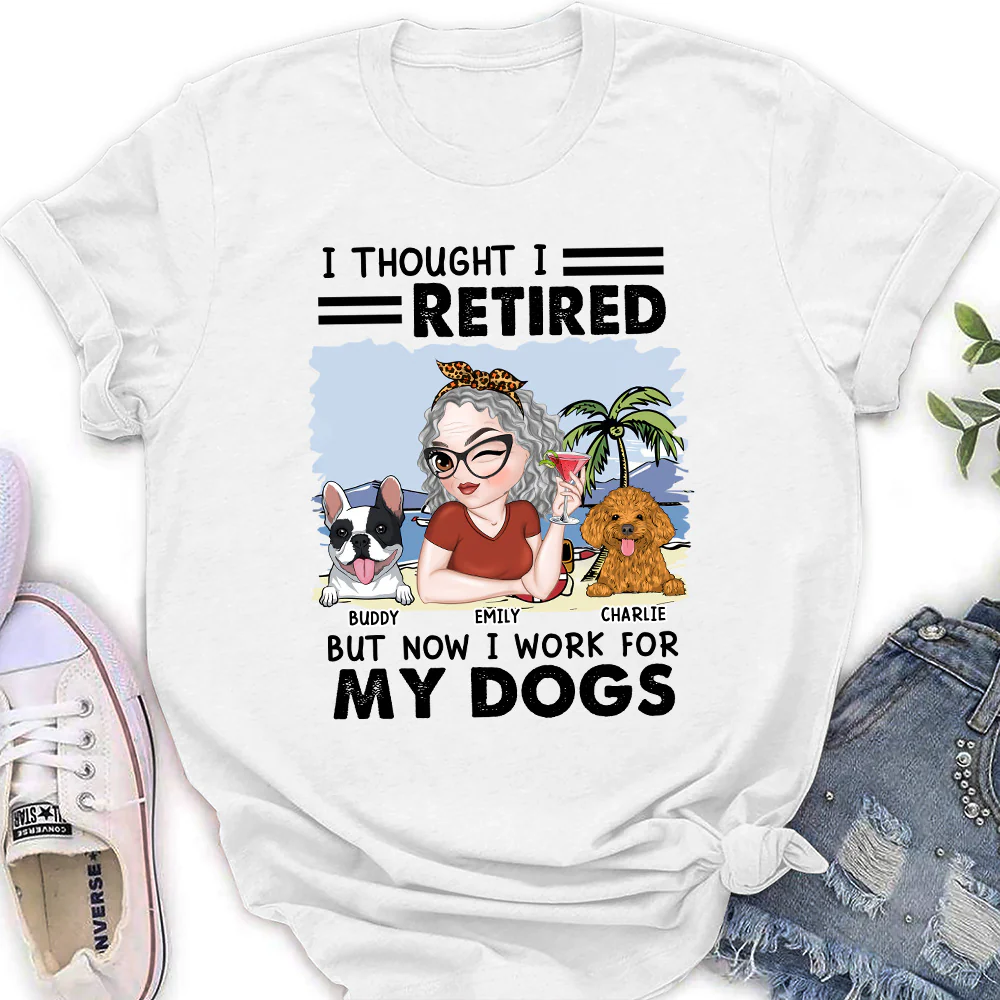 Work For My Dogs - Personalized Custom Women T-Shirt - Image 2