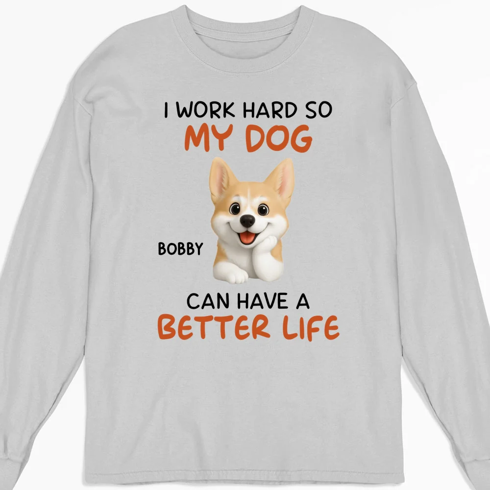 Work Hard For Whom - Personalized Custom Long Sleeve - Image 4