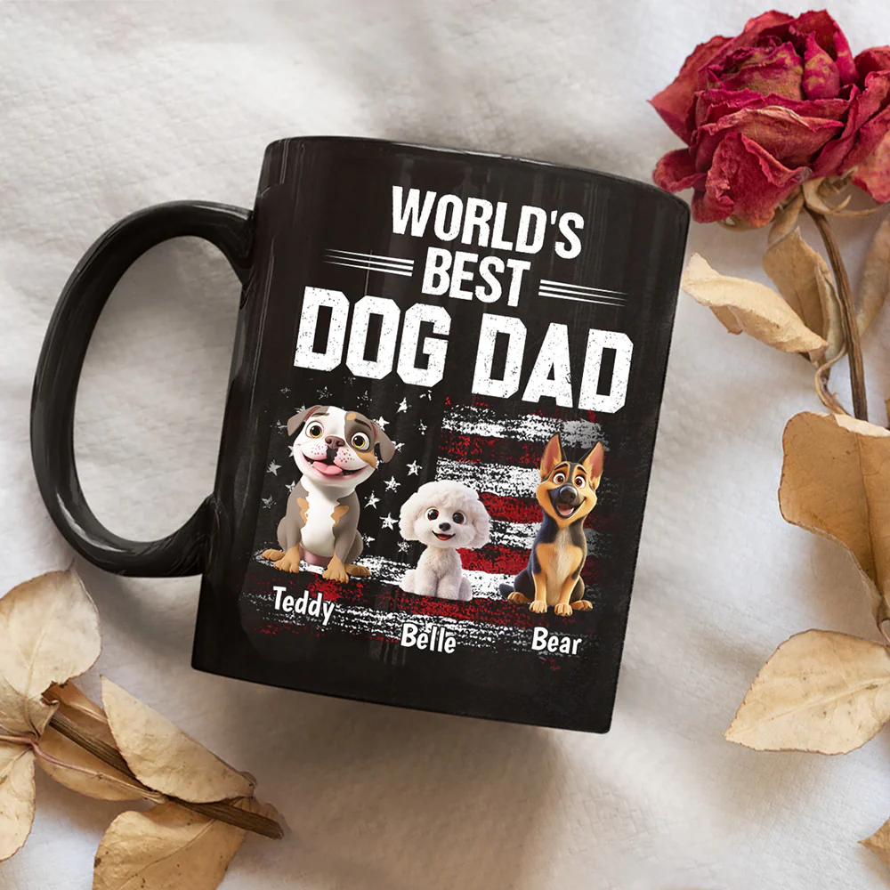 World Best Dog Dad - Personalized Custom Coffee Mug - Image 3