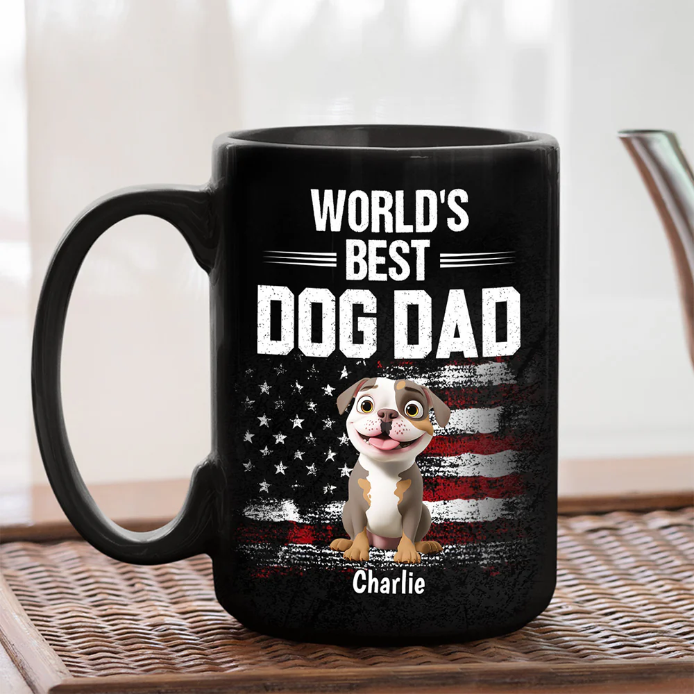 World Best Dog Dad - Personalized Custom Coffee Mug - Image 4