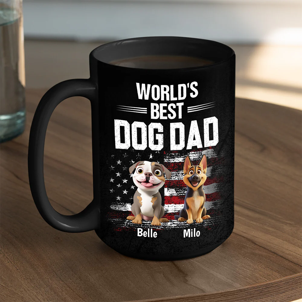 World Best Dog Dad - Personalized Custom Coffee Mug - Image 5