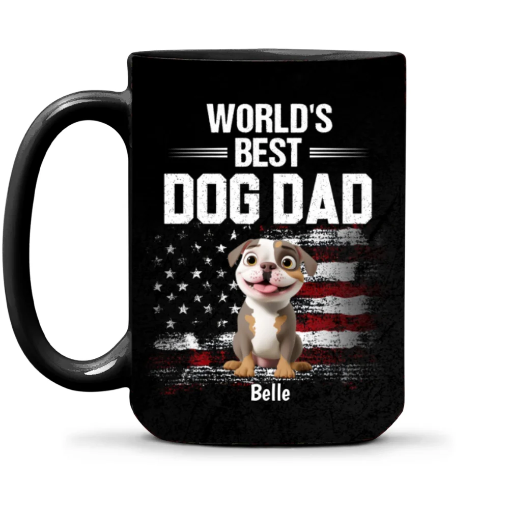 World Best Dog Dad - Personalized Custom Coffee Mug - Image 8