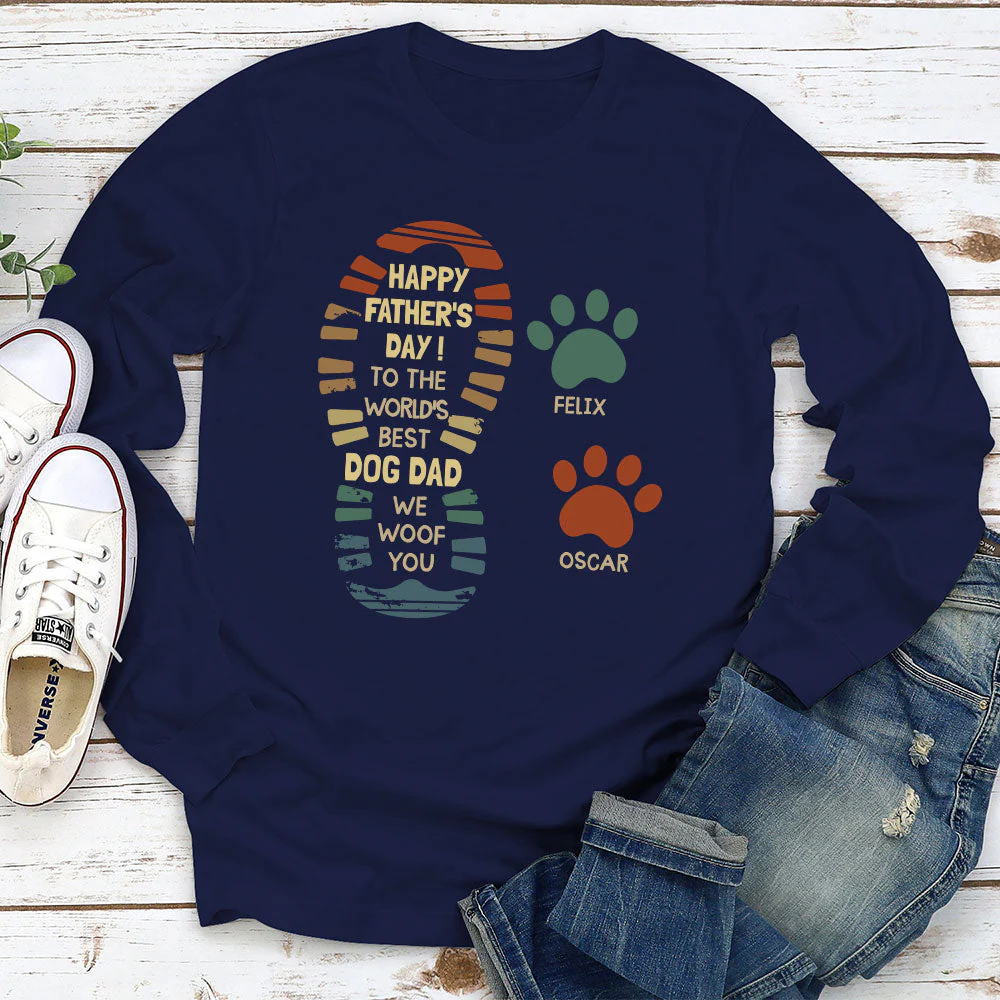 World Best Dog Dad - Personalized Custom Long Sleeve T-shirt - Image 2
