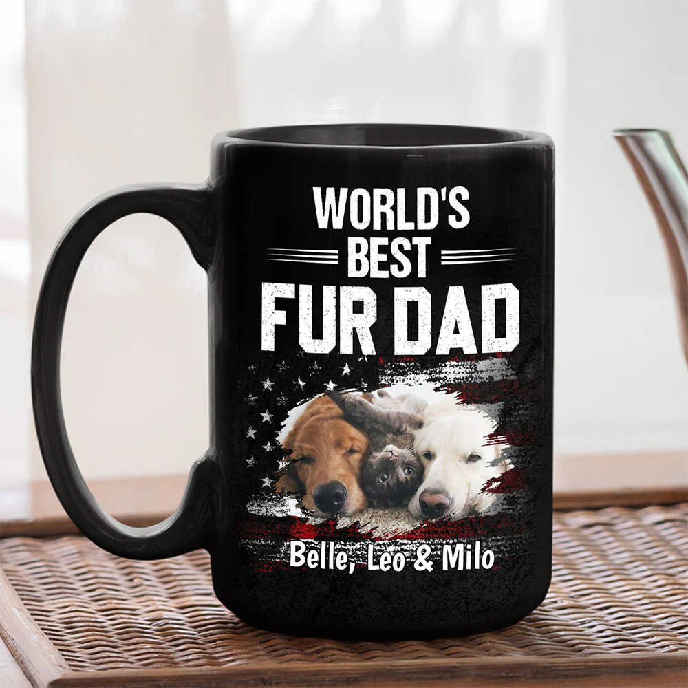 World Best Pet Dad Photo - Personalized Custom Coffee Mug - Image 5