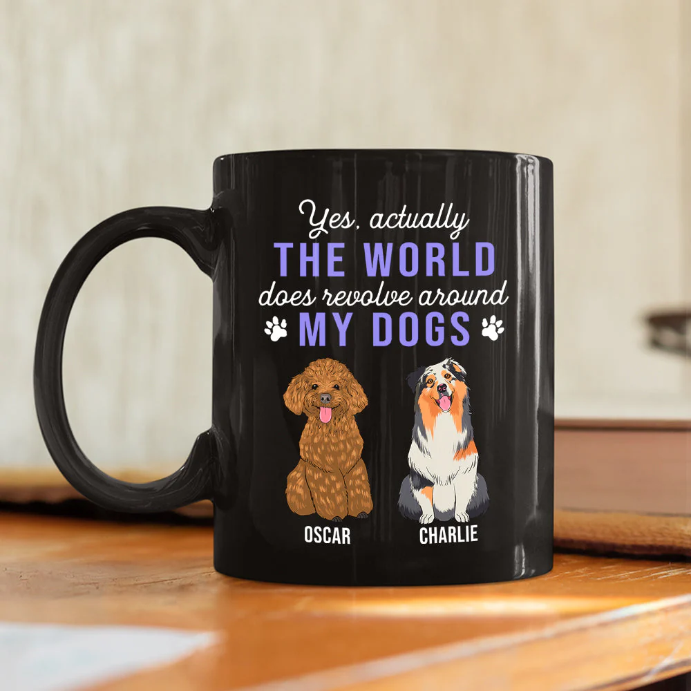 World Revolves Around My Dog - Personalized Custom Coffee Mug - Image 2