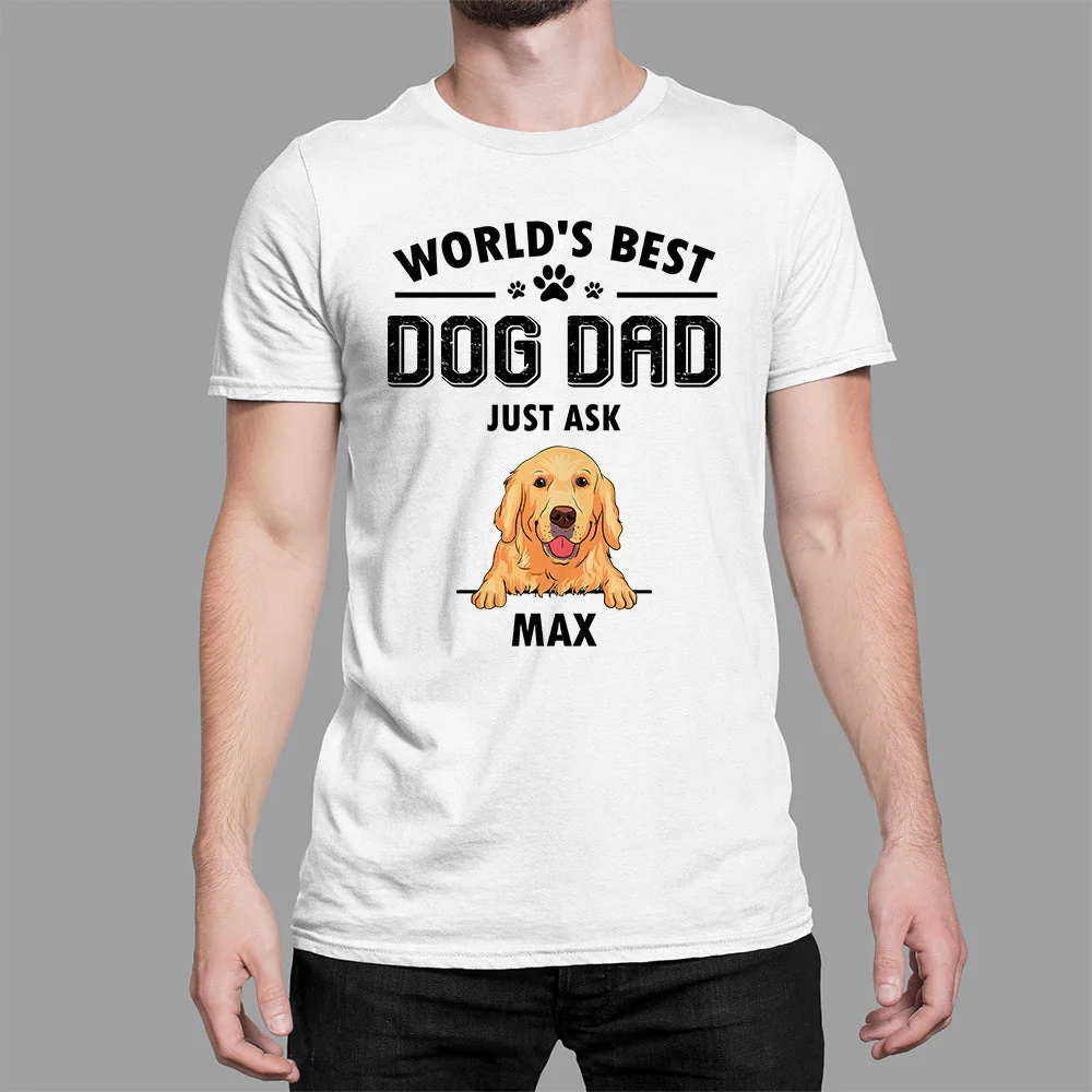World's Best Dog Dad 1 - Personalized Custom Unisex T-shirt - Image 5