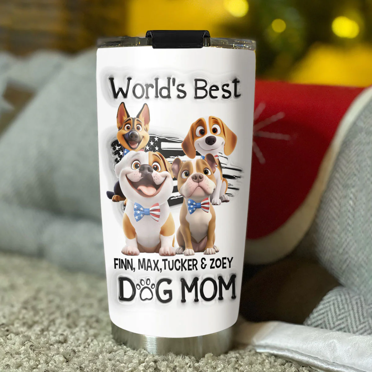 Worldwide Best Mom - Personalized Custom 3D Inflated Effect Tumbler - Image 2