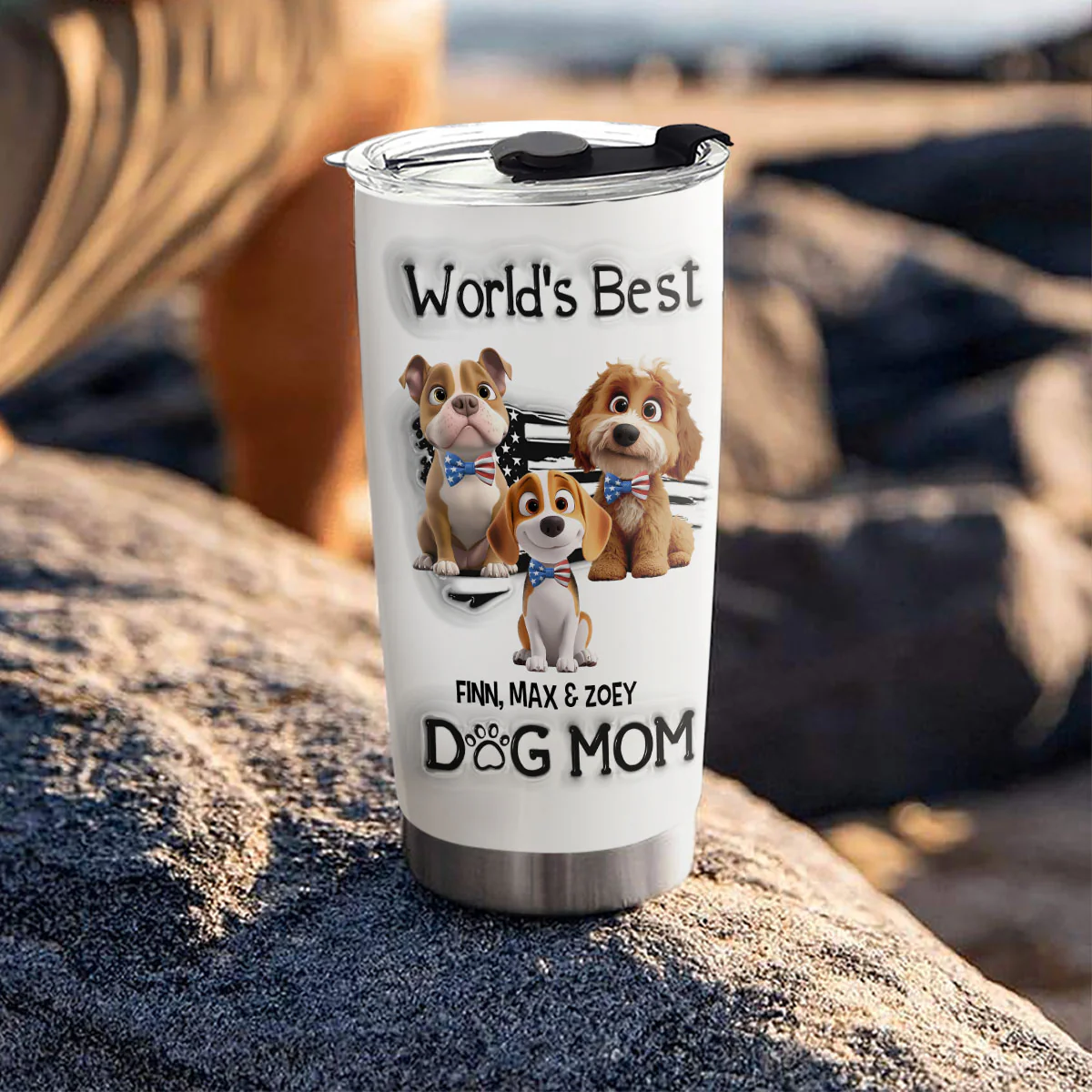 Worldwide Best Mom - Personalized Custom 3D Inflated Effect Tumbler - Image 3