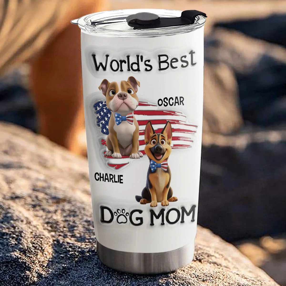 Worldwide Best Mom - Personalized Custom 3D Inflated Effect Tumbler - Image 4