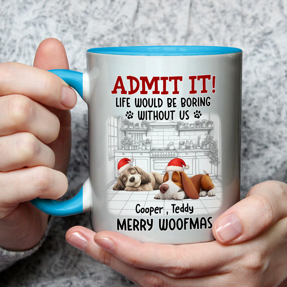 Would Be Boring Christmas - Personalized Custom Accent Mug - Image 3