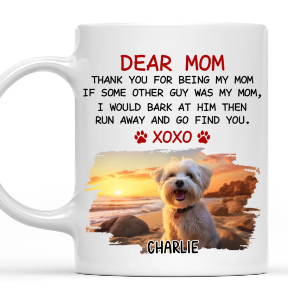 Xoxo Dog Mom Photo - Personalized Custom Coffee Mug - Image 5