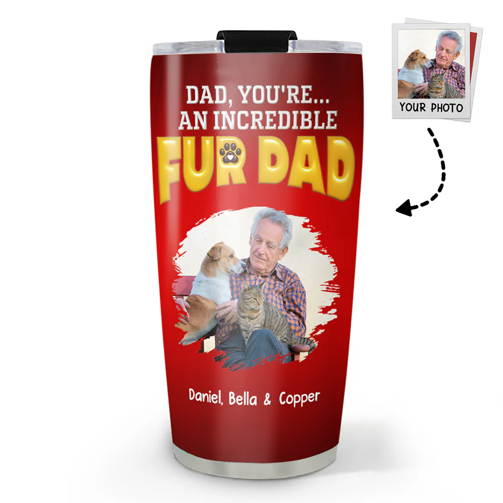 You Are An Awesome Pet Dad Ver Photo - Personalized Custom 3D Inflated Effect Tumbler