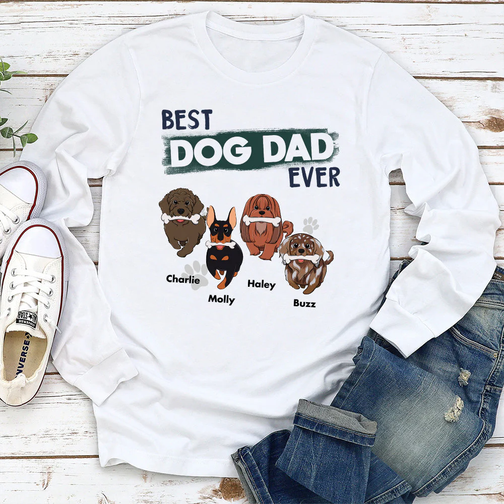 You Are Best Dog Dad Ever - Personalized Custom Long Sleeve T-shirt - Image 3