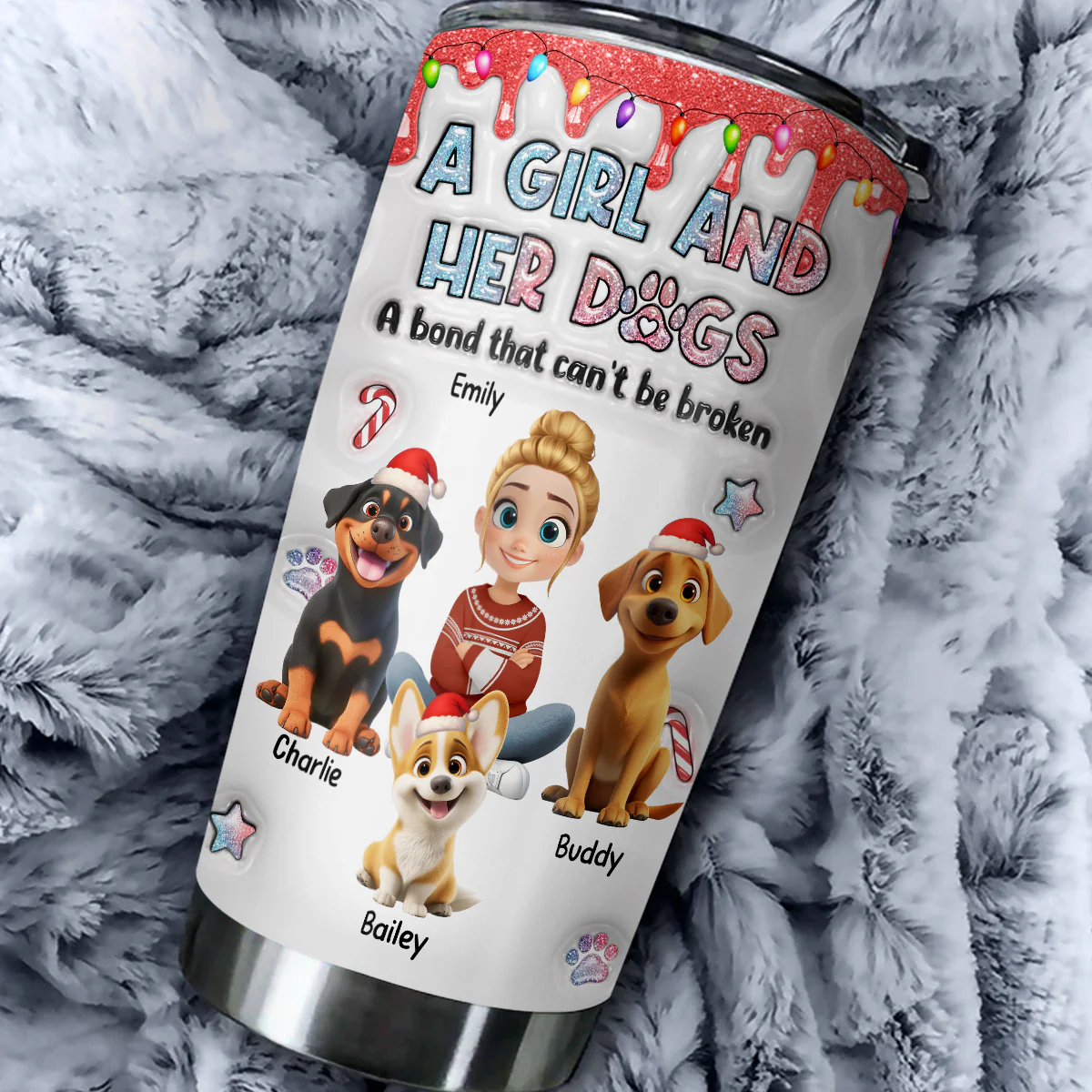 You Are My Christmas Gift - Personalized Custom 3D Inflated Effect Tumbler - Image 4