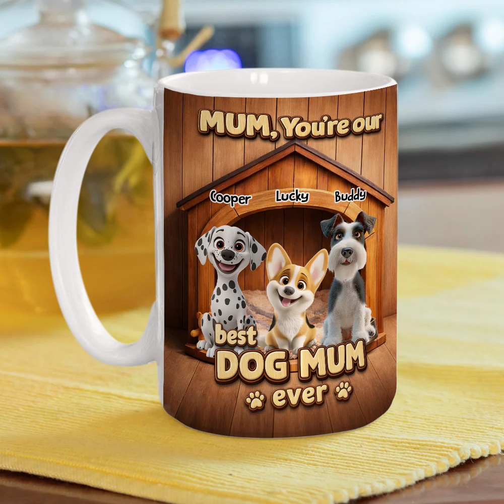 You Are Our Pawsome Dog Mom - Personalized Custom Coffee Mug - Image 5