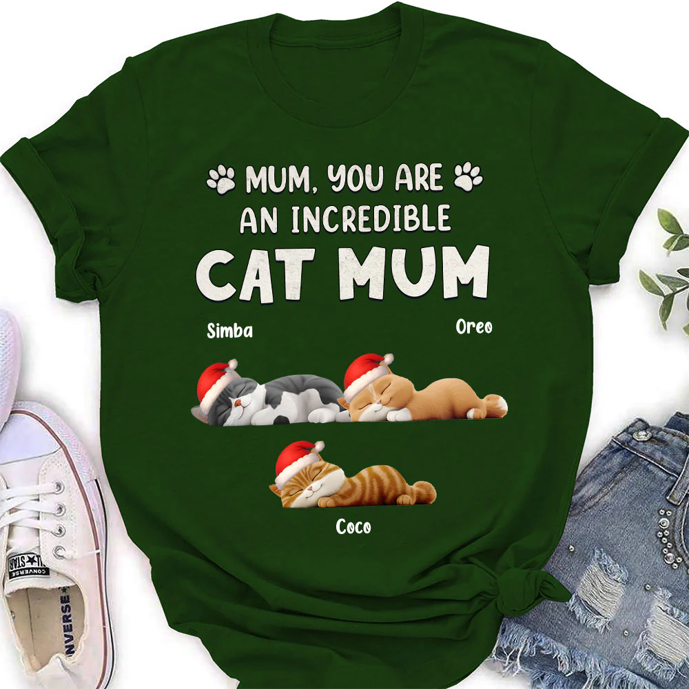 You Are Pawfect Christmas Ver Cat - Personalized Custom Women's T-Shirt - Image 3