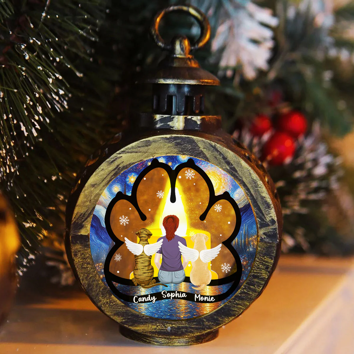 You Are Still Here - Personalized Custom Christmas Lantern - Image 6