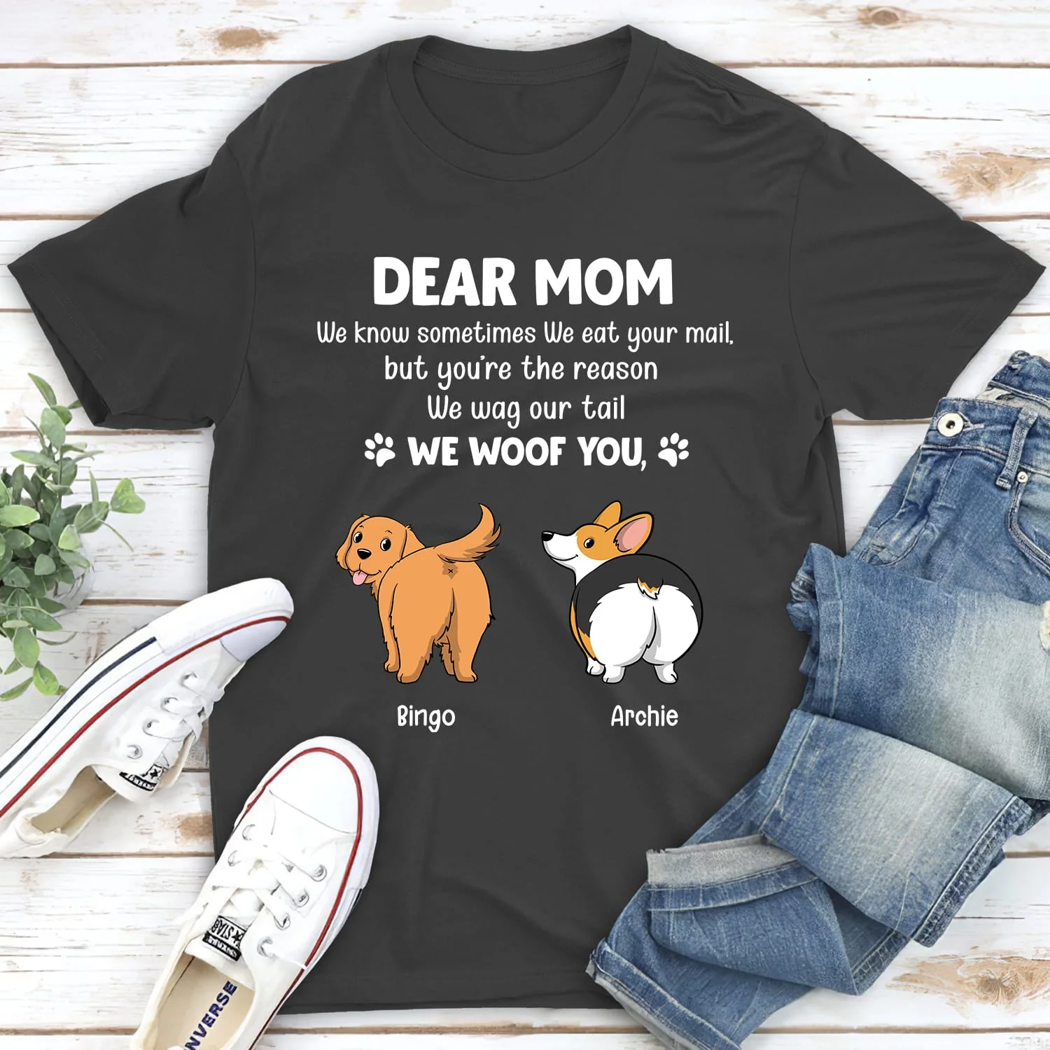 You Are The Reason I Wag My Tail - Personalized Custom Unisex T-shirt - Image 4