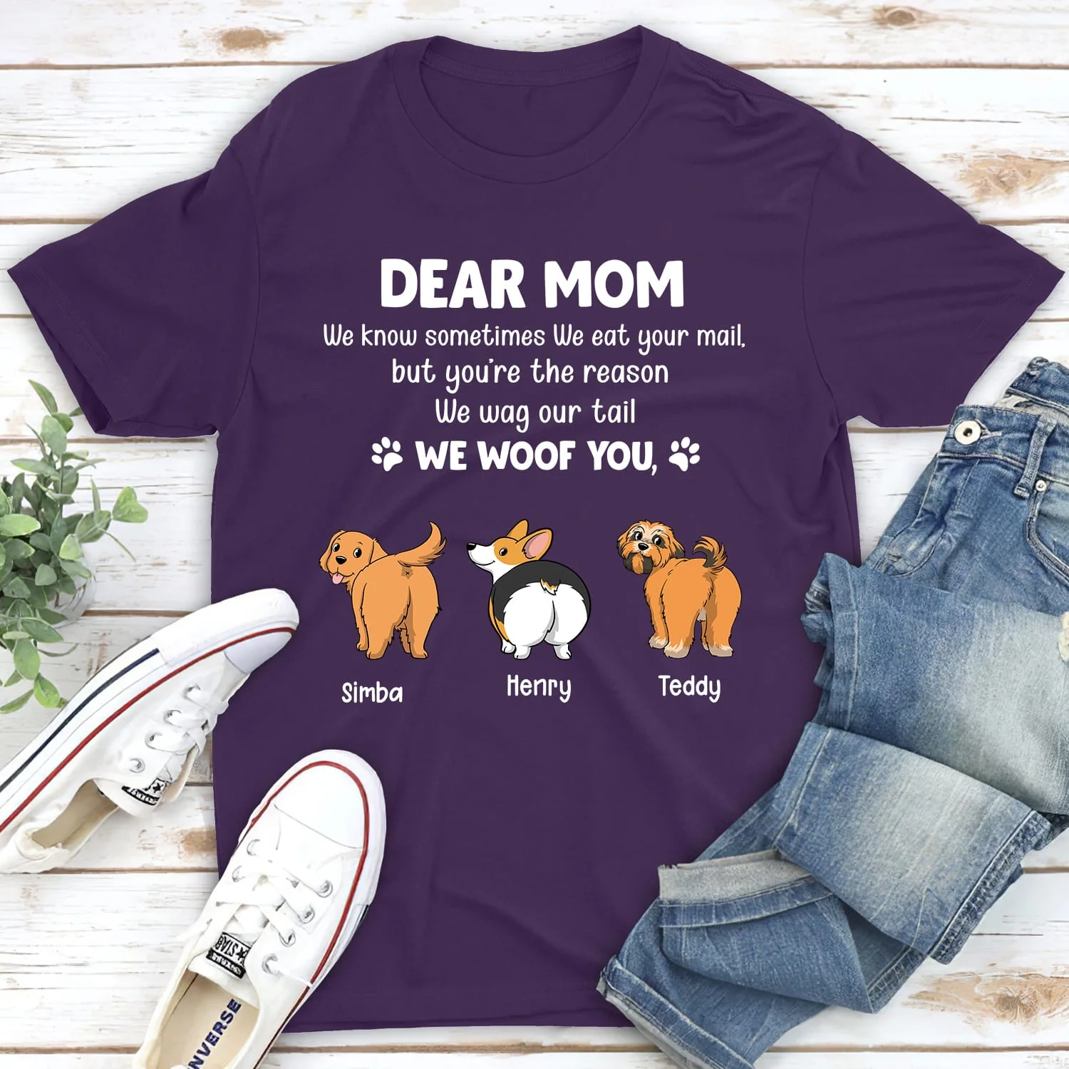 You Are The Reason I Wag My Tail - Personalized Custom Unisex T-shirt - Image 5