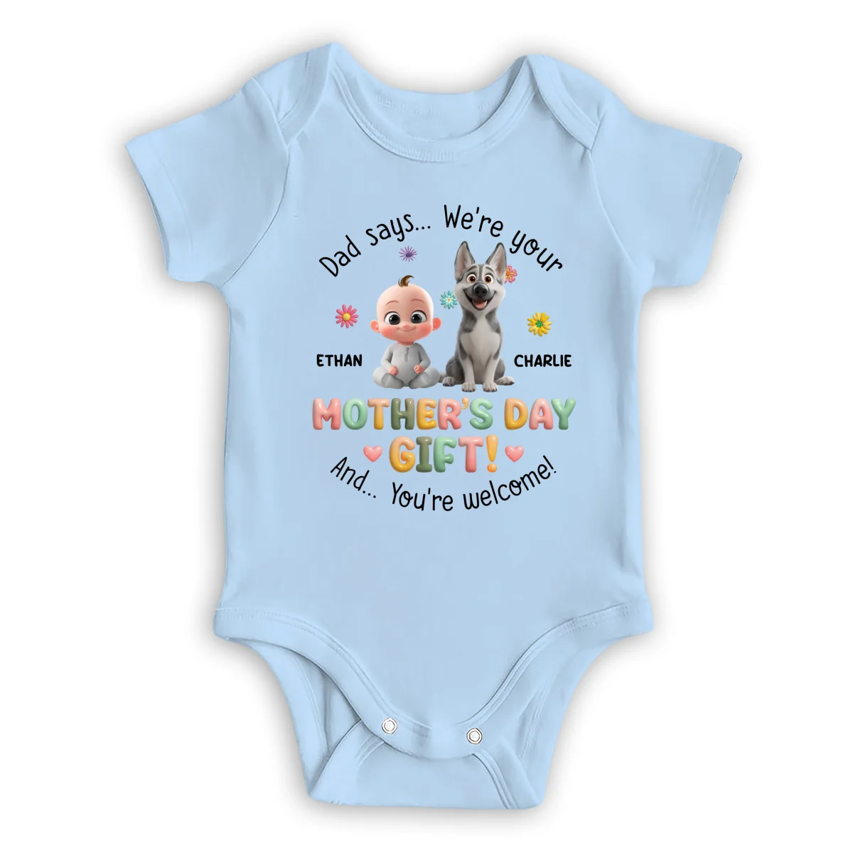 You Are Welcome - Personalized Custom Baby Onesie - Image 8