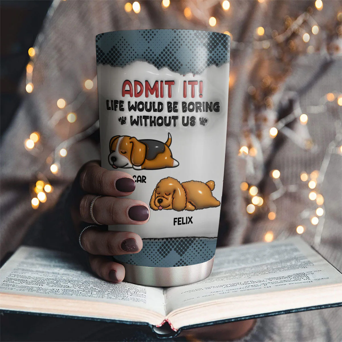 You Can Not Live Without Me - Personalized Custom 3D Inflated Effect Tumbler - Image 2