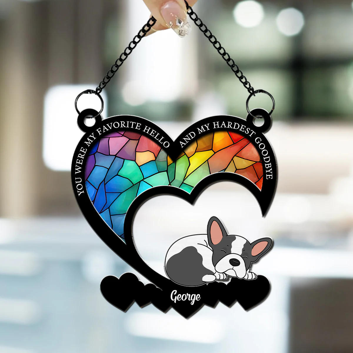 You Left Paw Prints Forever On My Heart - Personalized Custom Suncatcher - Image 2