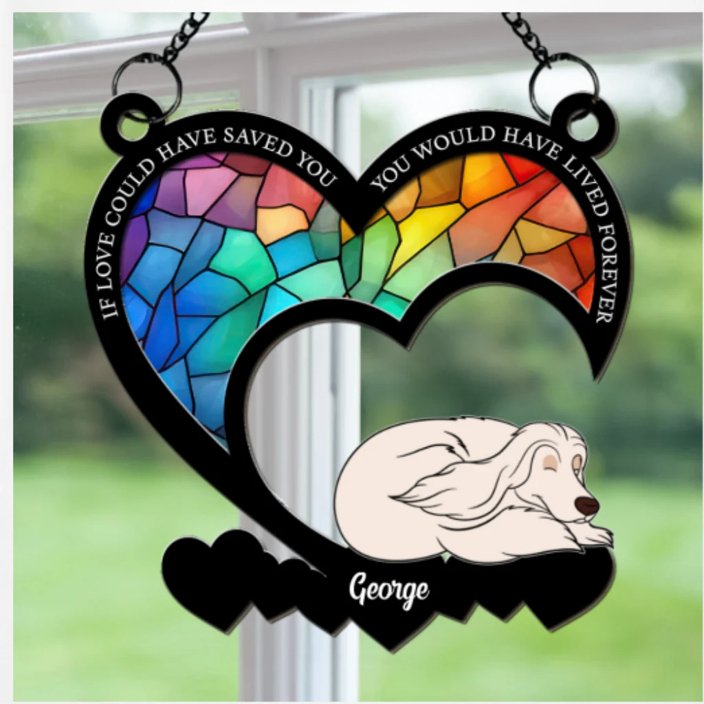 You Left Paw Prints Forever On My Heart - Personalized Custom Suncatcher - Image 5