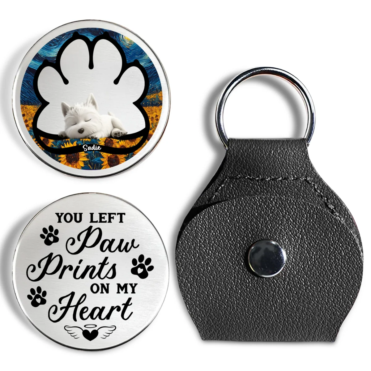 You Left Paw Prints On My Heart - Personalized Custom Pocket Hug - Image 7