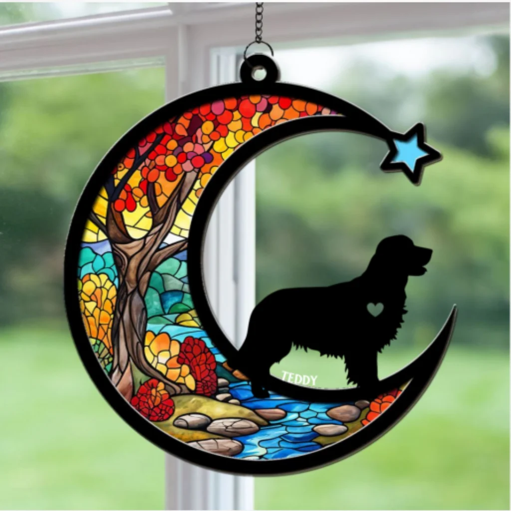 You Left Paw Prints On Our Hearts - Personalized Custom Suncatcher - Image 6