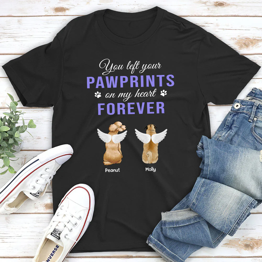 You Left Your Pawprints - Personalized Custom Unisex T-shirt - Image 3