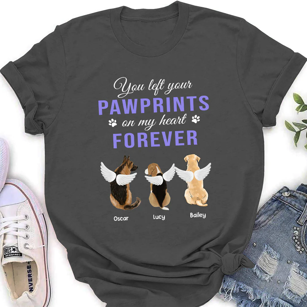 You Left Your Pawprints - Personalized Custom Women's T-shirt - Image 5