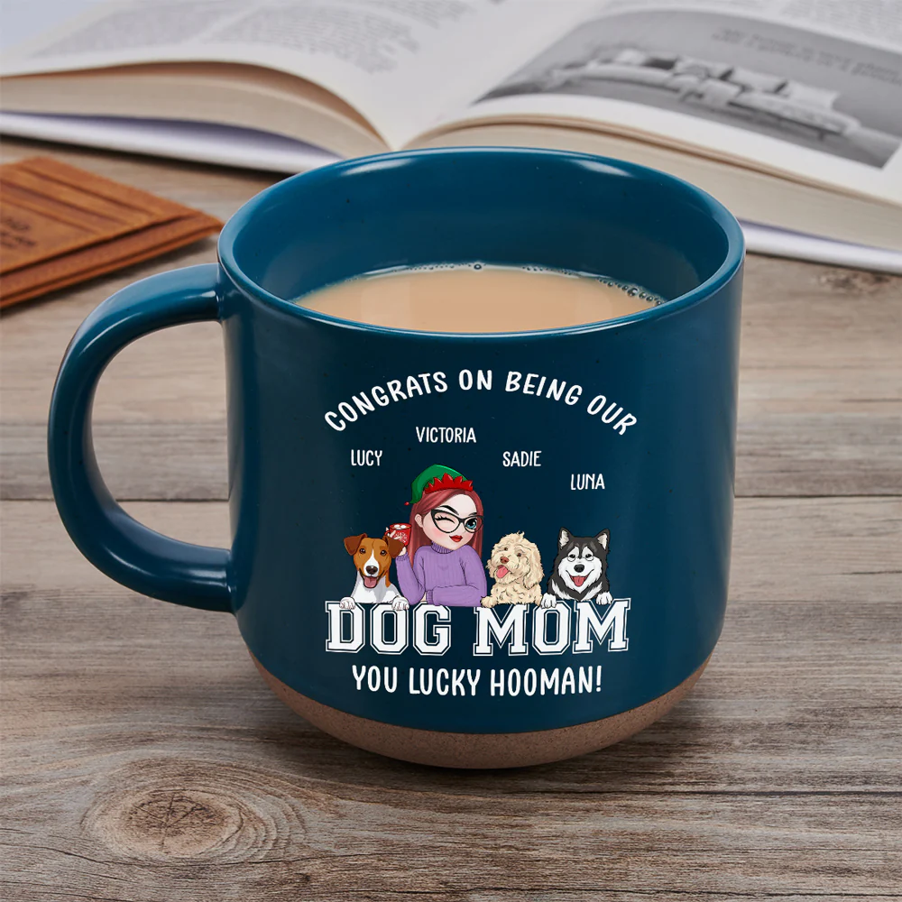 You Lucky Hooman - Personalized Custom Pottery Mug - Image 3