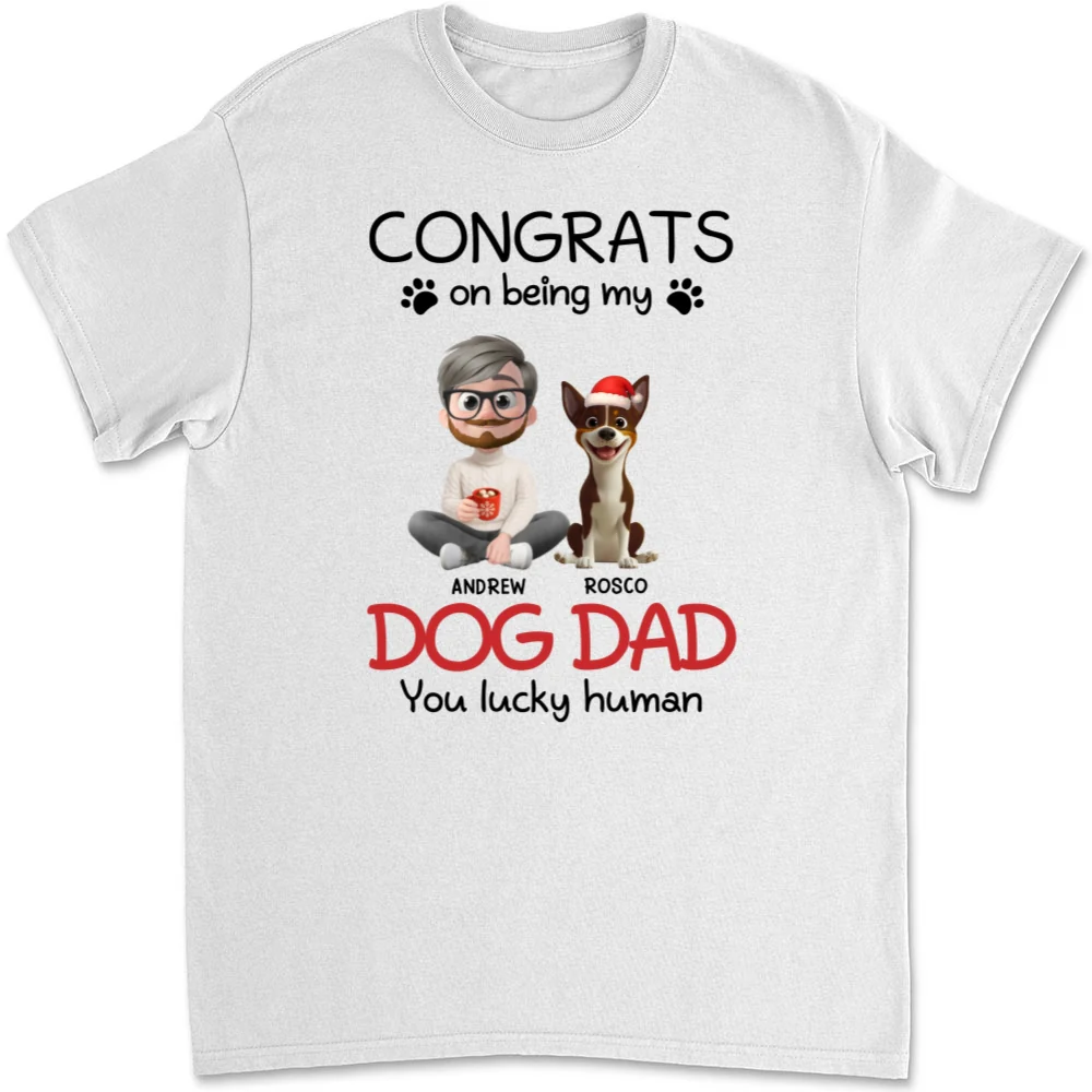 You Lucky Human Cartoon - Personalized Custom Unisex T-shirt - Image 6