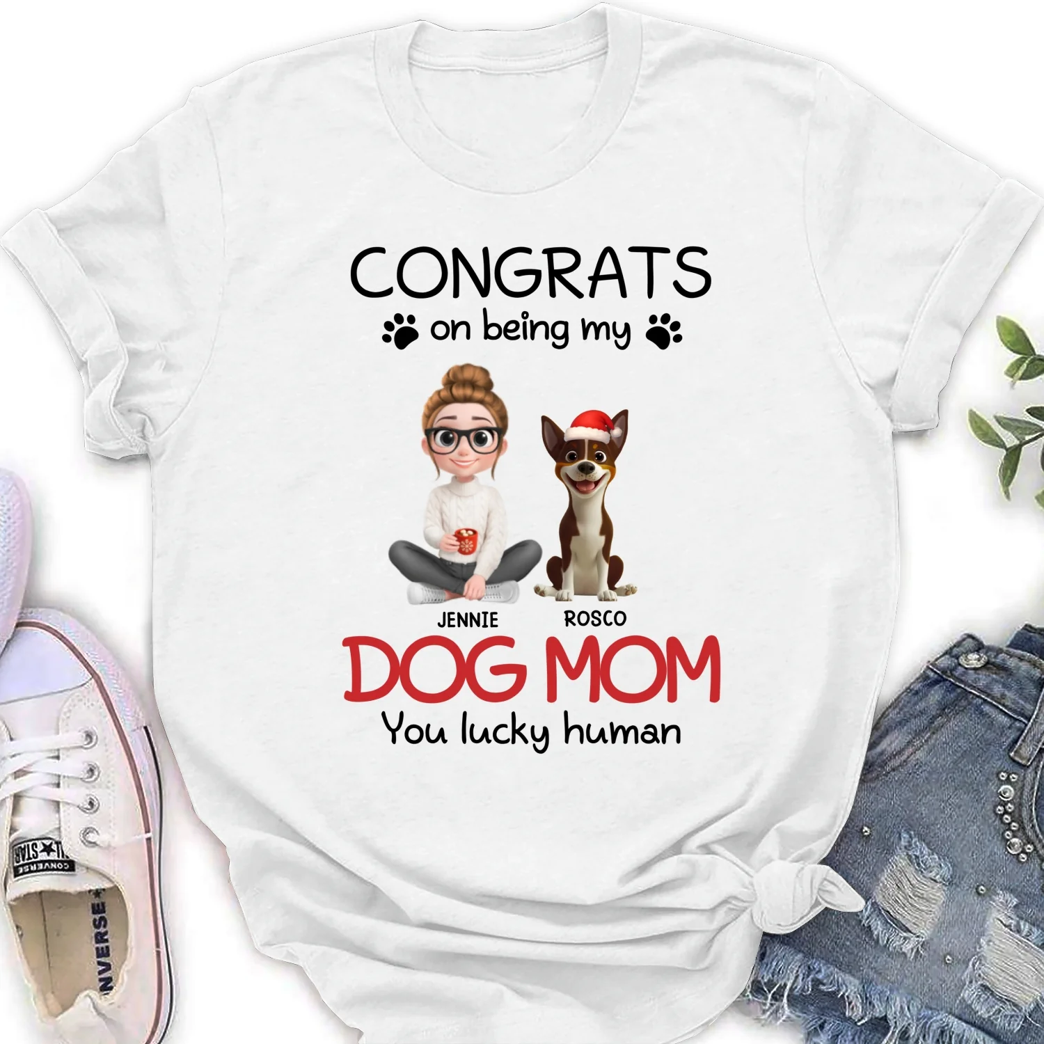 You Lucky Human Cartoon - Personalized Custom Women T-Shirt - Image 5