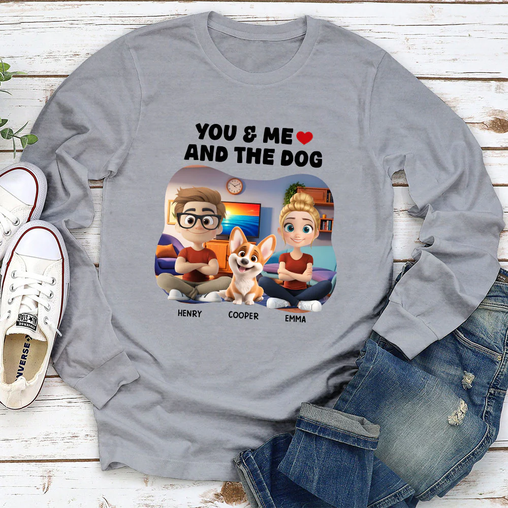 You Me And Dogs - Personalized Custom Long Sleeve T-Shirt - Image 2