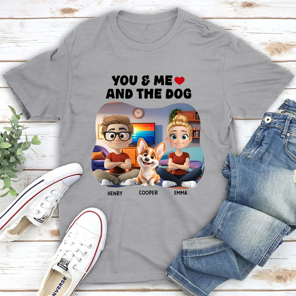 You Me And Dogs - Personalized Custom Unisex T-shirt - Image 3