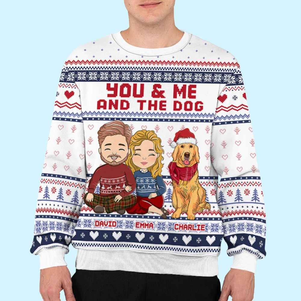 You Me And Our Dogs - Personalized Custom All-Over-Print Sweatshirt - Image 3