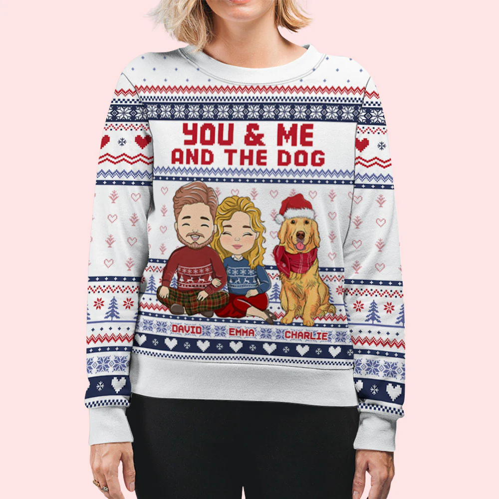 You Me And Our Dogs - Personalized Custom All-Over-Print Sweatshirt - Image 4
