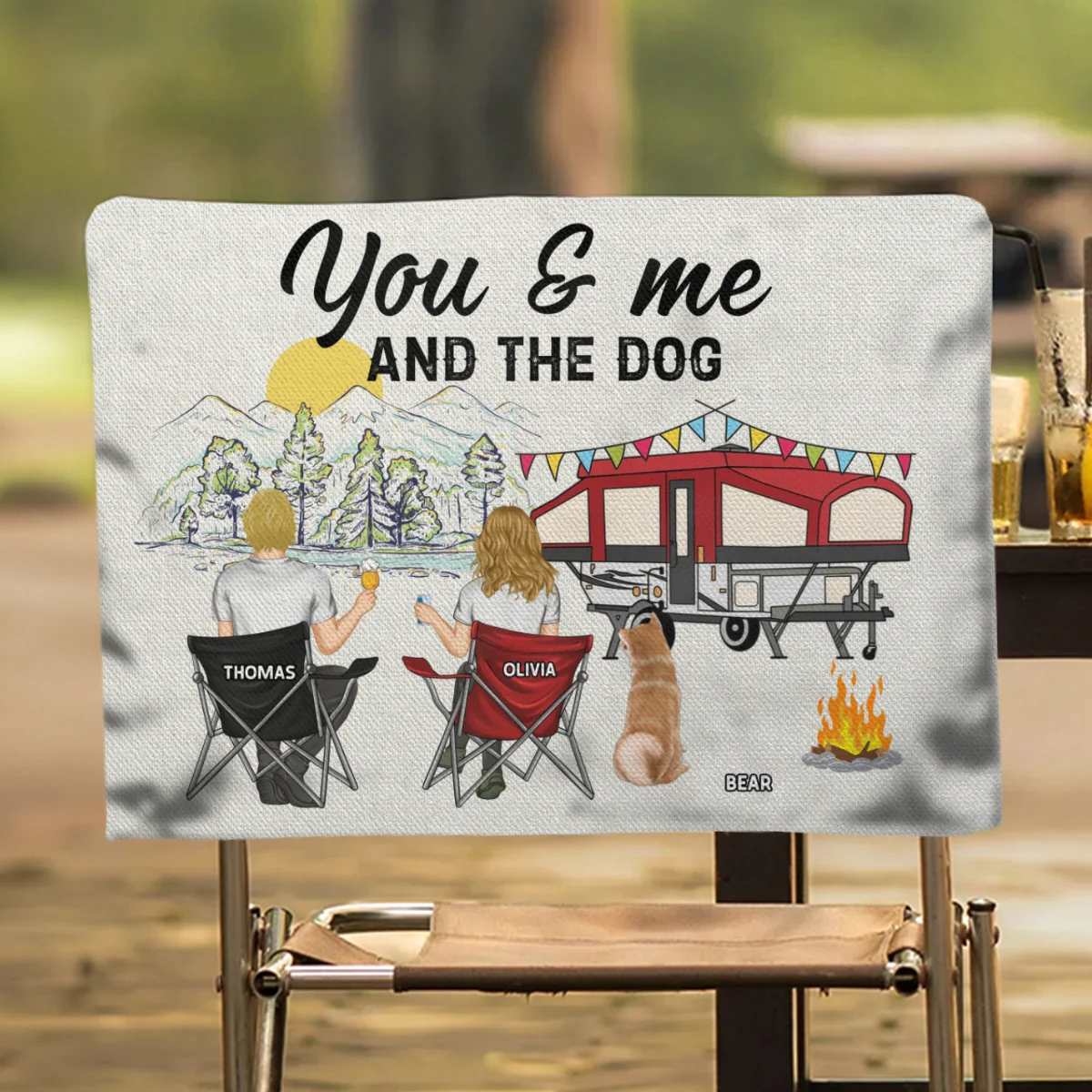 You Me And The Dogs - Personalized Custom Camping Chair Cover - Image 6