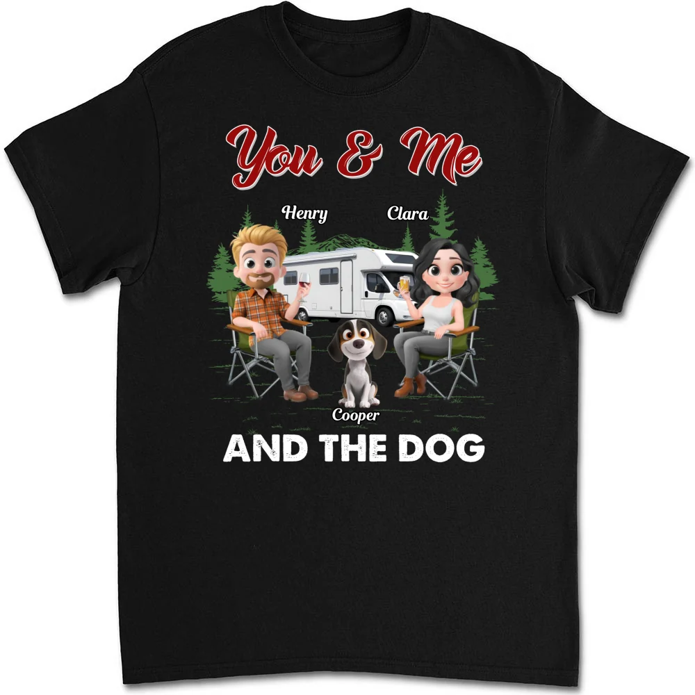You Me And The Dogs - Personalized Custom Unisex T-shirt - Image 5