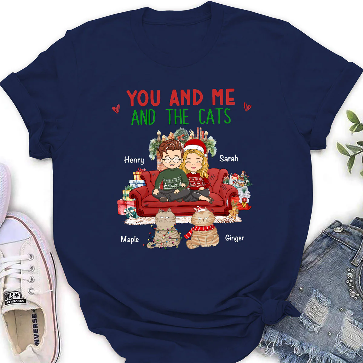 You Me Cat - Personalized Custom Women's T-shirt - Image 2