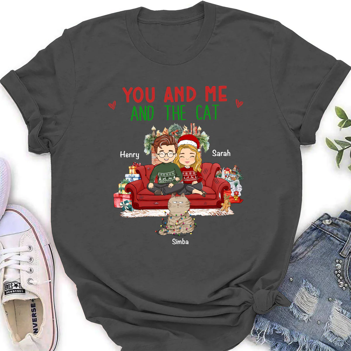 You Me Cat - Personalized Custom Women's T-shirt - Image 3