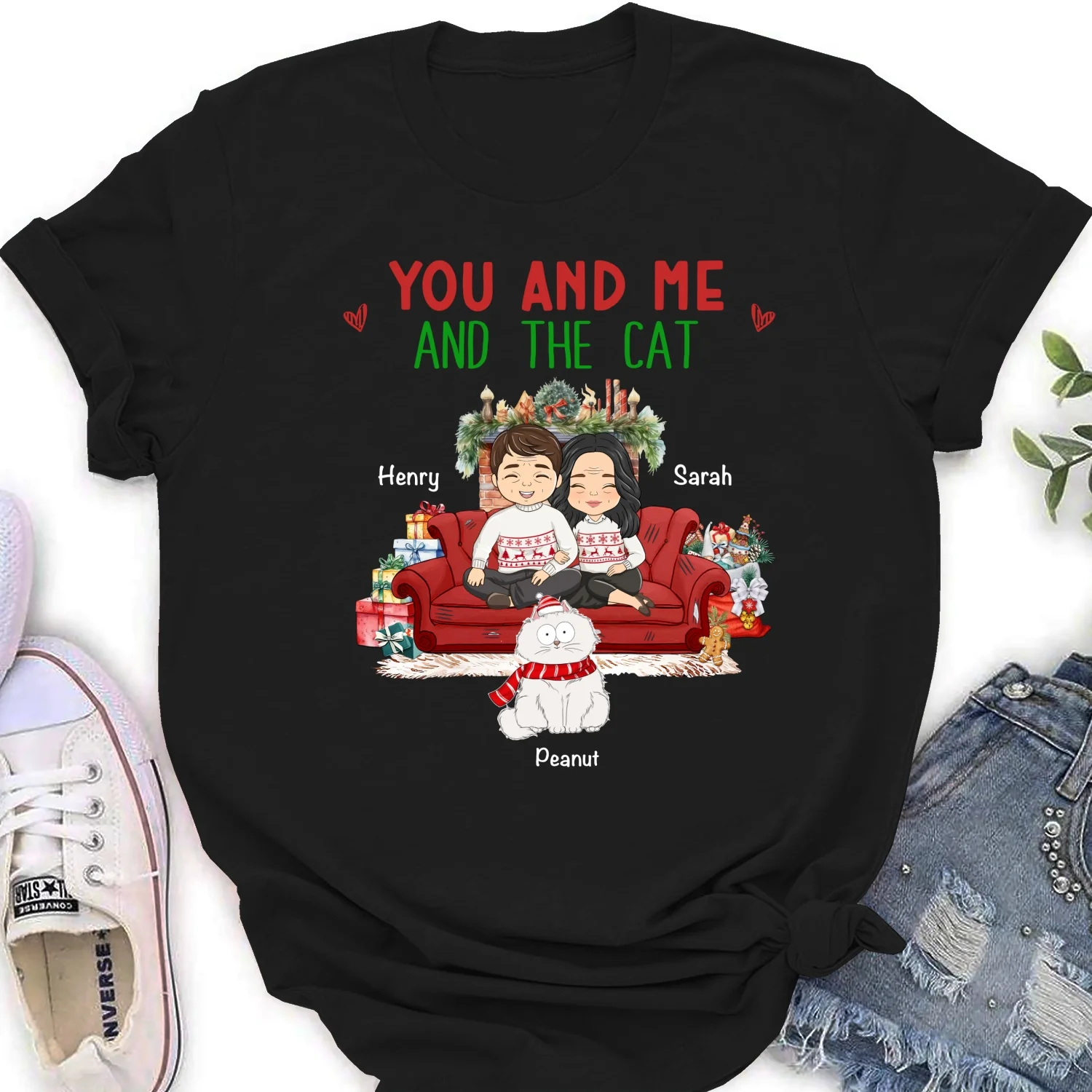 You Me Cat - Personalized Custom Women's T-shirt - Image 5