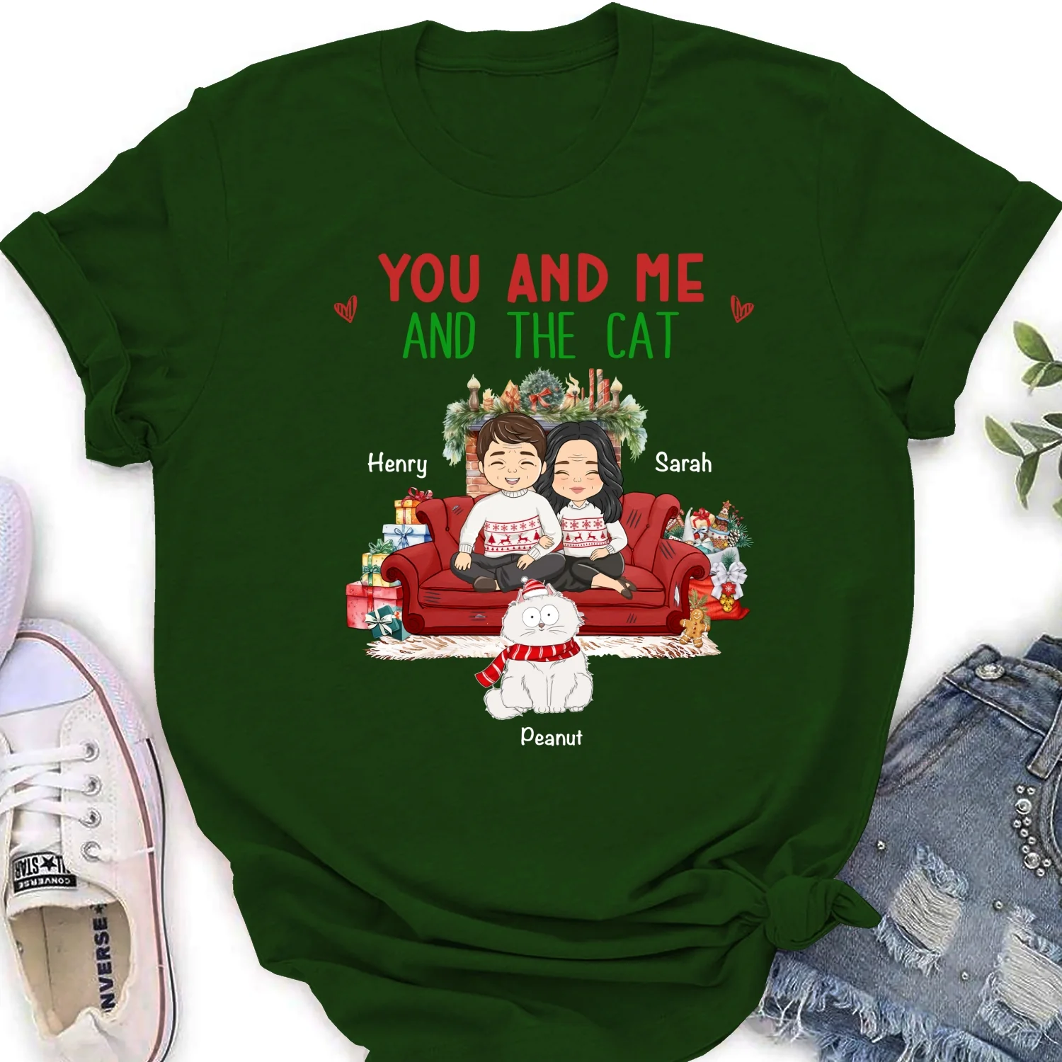 You Me Cat - Personalized Custom Women's T-shirt - Image 7