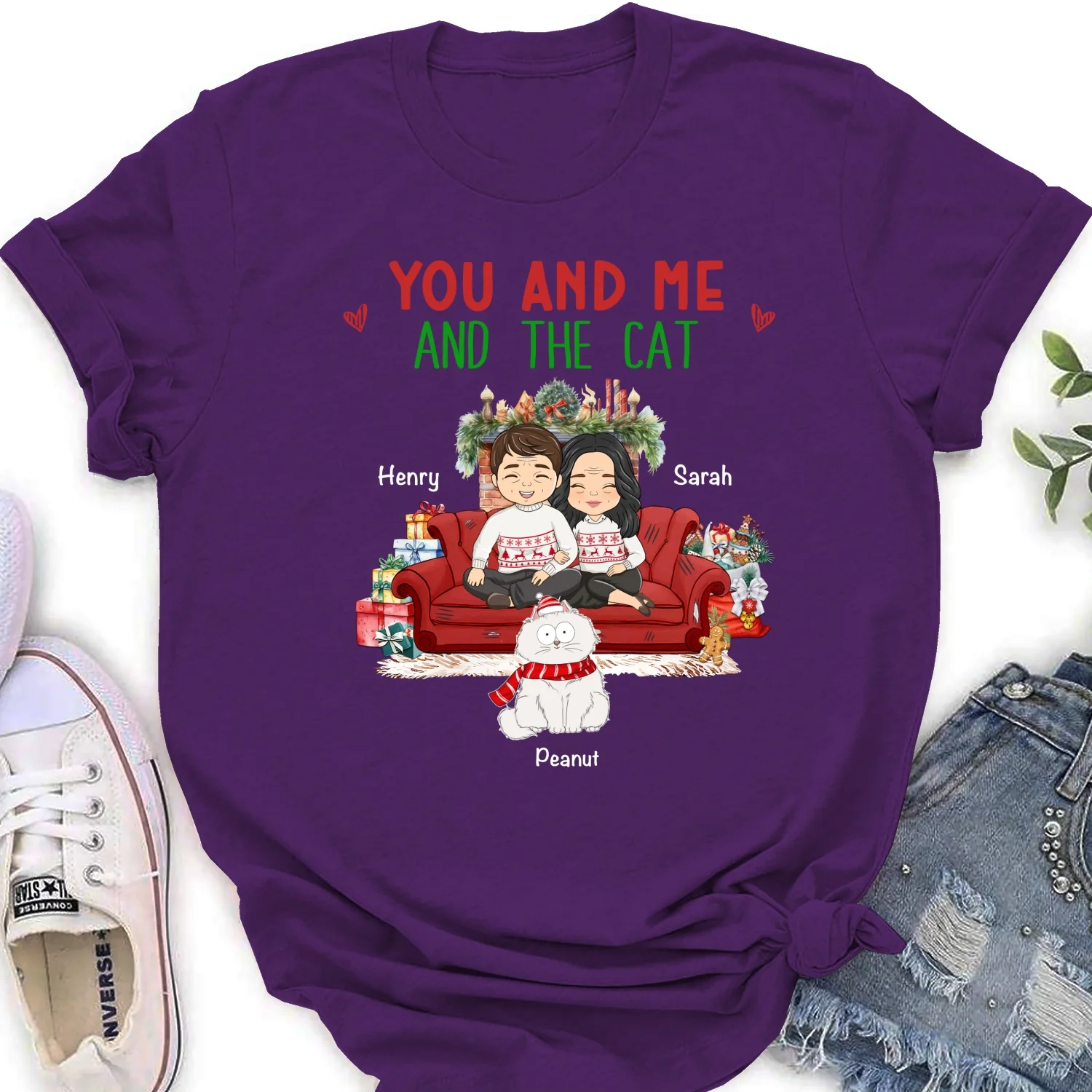 You Me Cat - Personalized Custom Women's T-shirt - Image 9